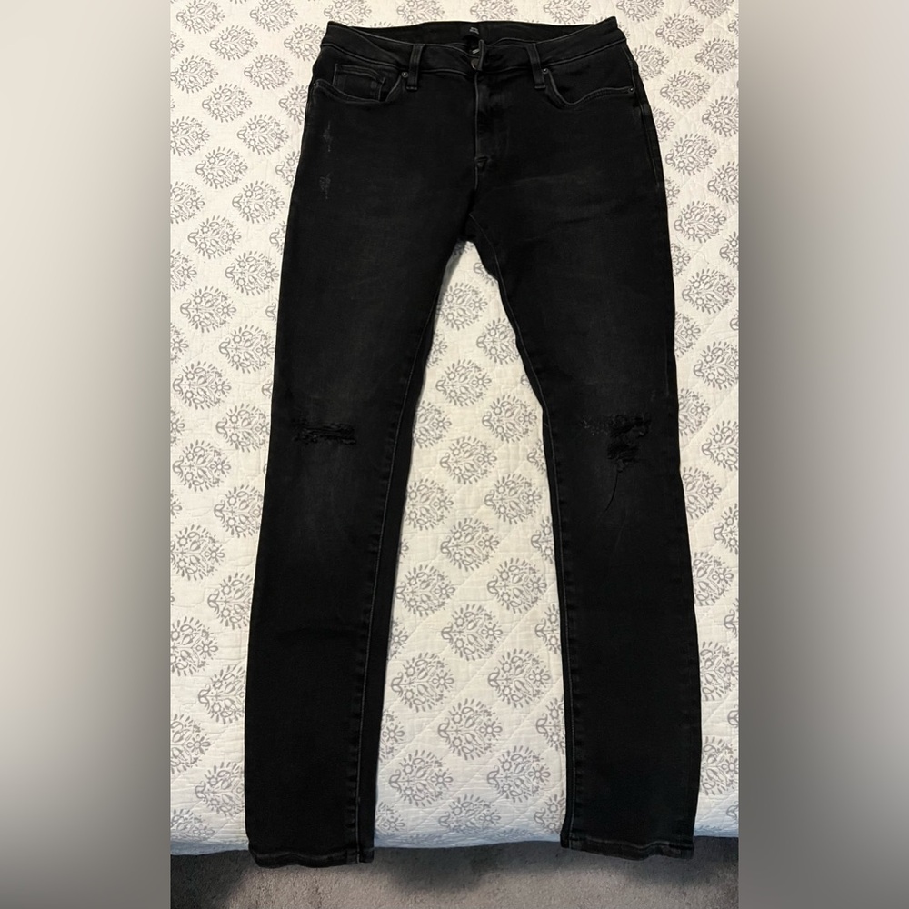 River Island Super Skinny Jeans, Washed Black w/rips, Men’s 30x32